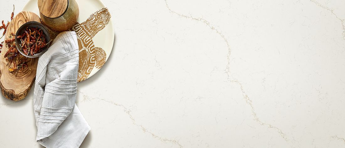 Calacatta Rusta quartz countertops installed in a home
