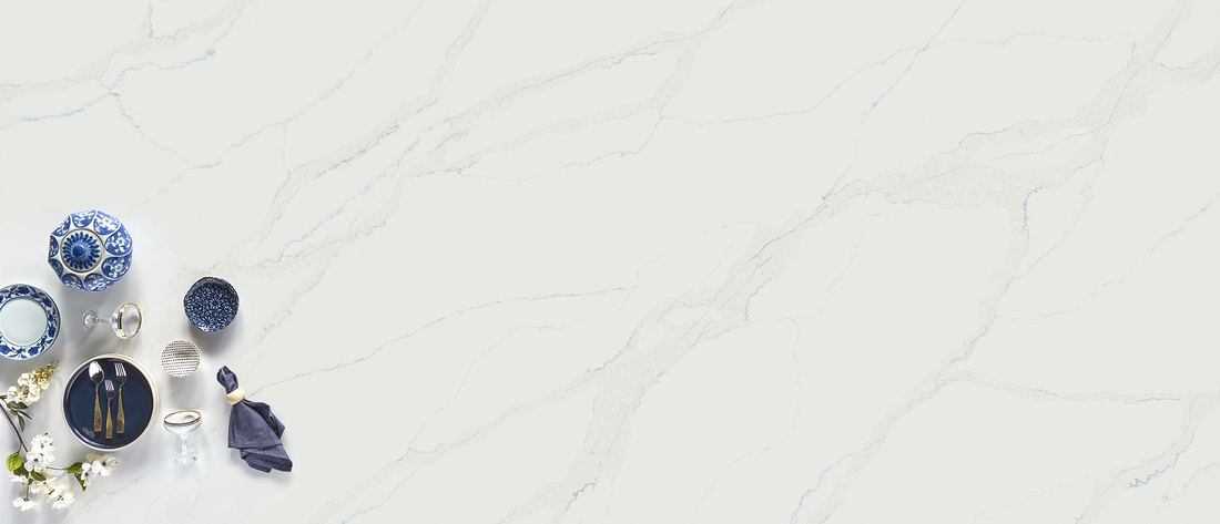 Calacatta Safyra quartz countertops installed in a home