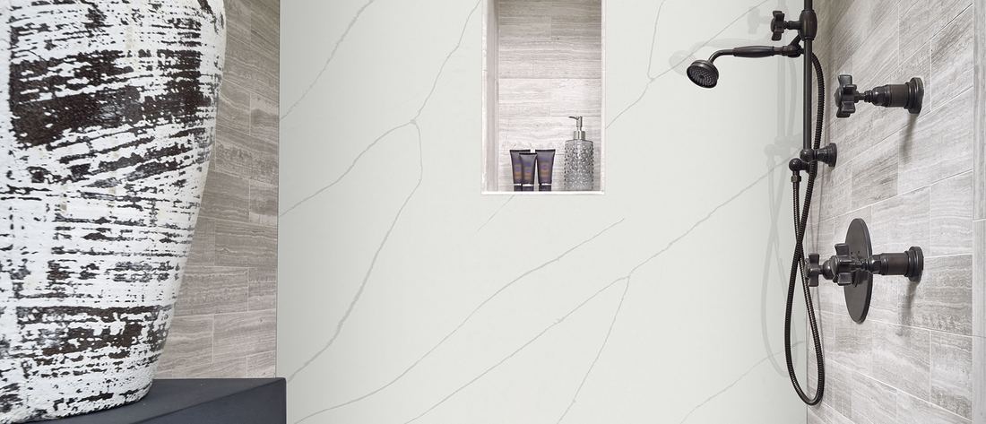 Calacatta Ultra quartz countertops installed in a home