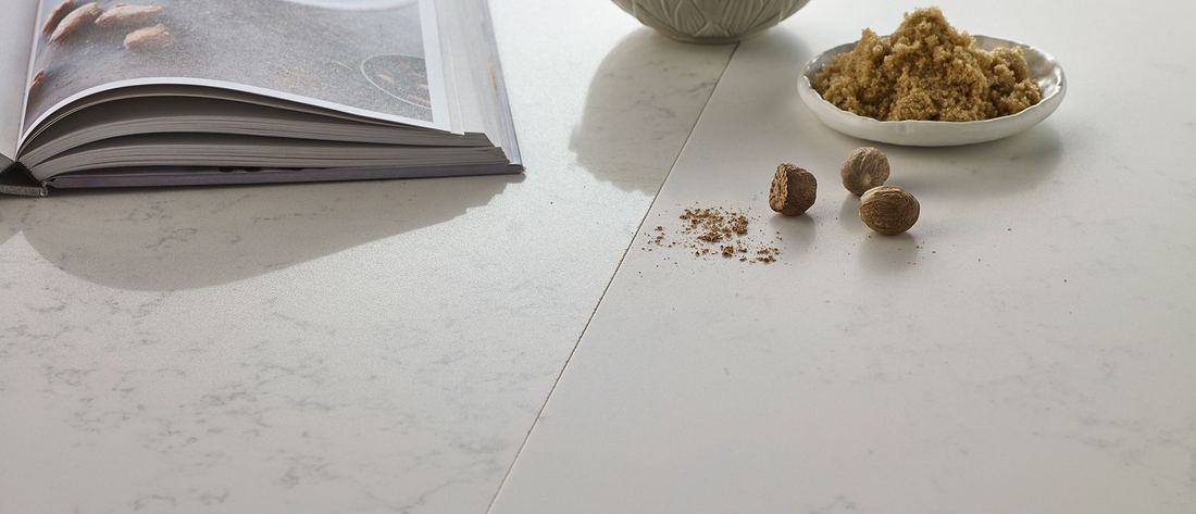 Calacatta Vicenza quartz countertops installed in a home