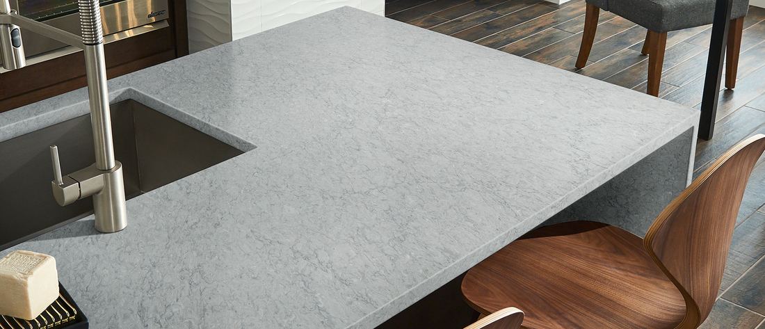 Galant Gray quartz countertops installed in a home