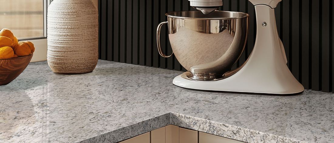 Montclair White quartz countertops installed in a home