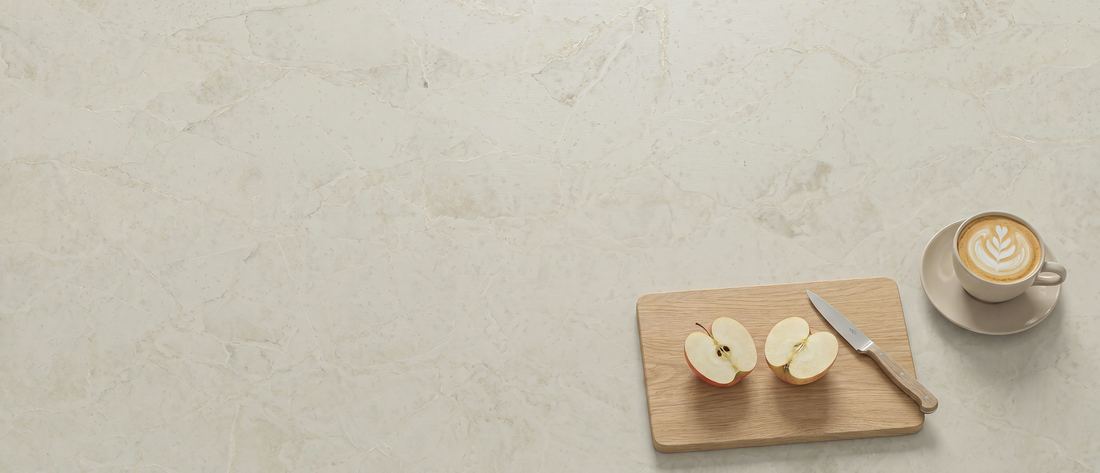 Serataj Brushed quartz countertops installed in a home