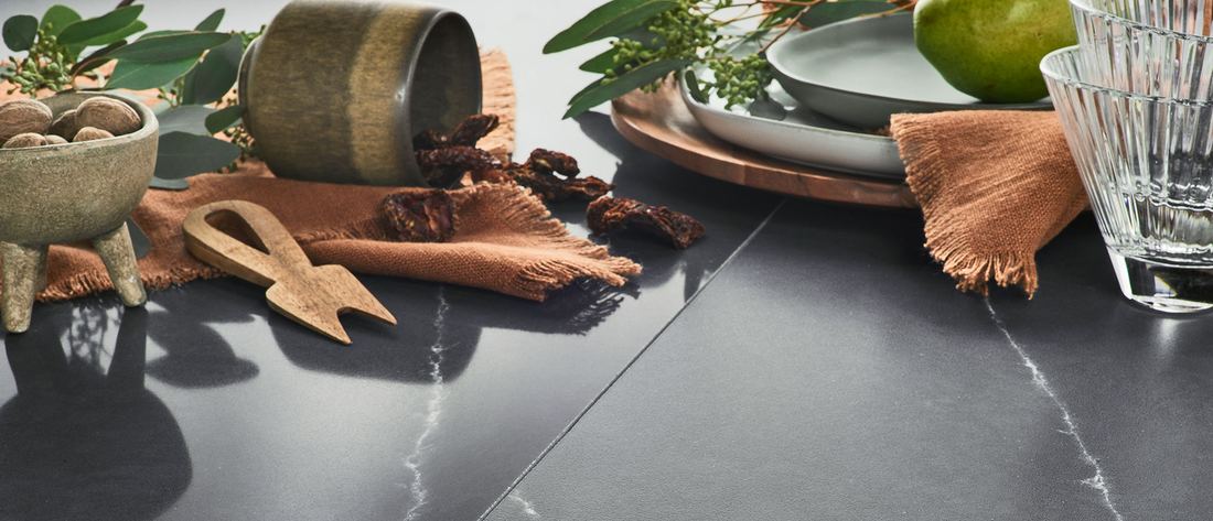 Soapstone Metropolis quartz countertops installed in a home