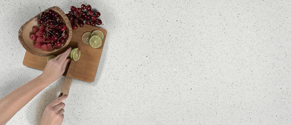 Sparkling White quartz countertops installed in a home