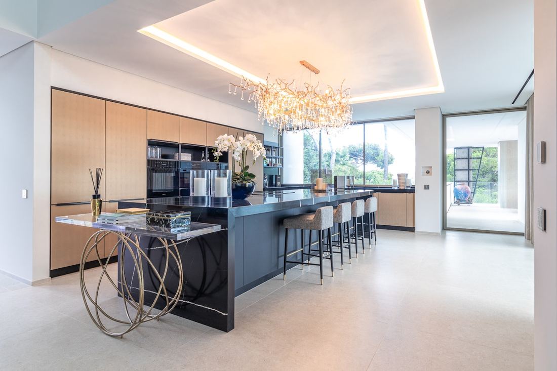Blanco Maple quartz countertops installed in a home
