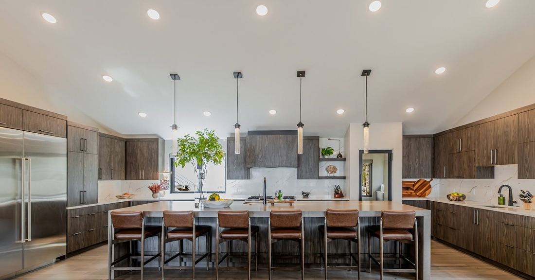 Brass Relish quartz countertops installed in a home