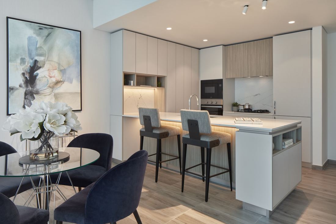 Ethereal Noctis quartz countertops installed in a home