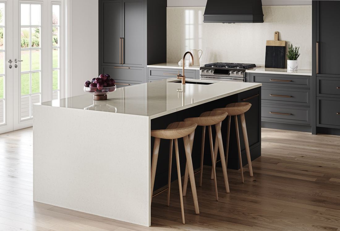 Linen Cream quartz countertops installed in a home