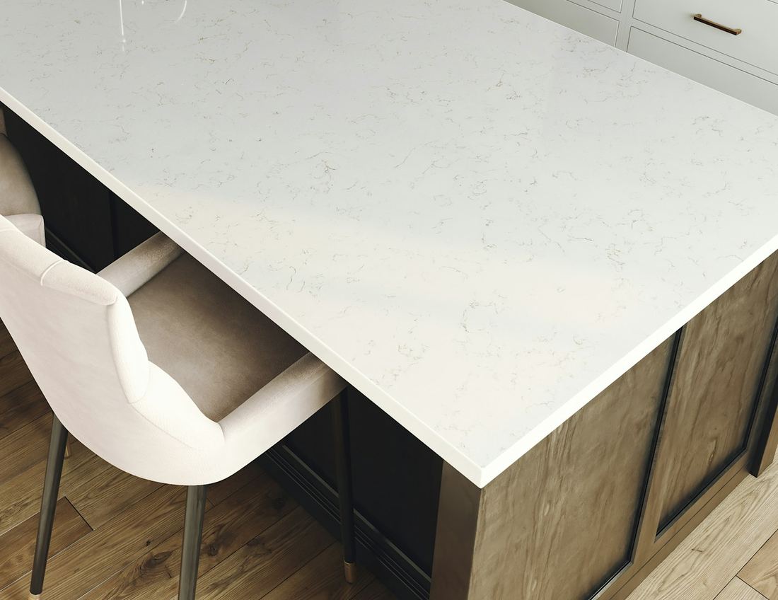 Miami Oro quartz countertops installed in a home