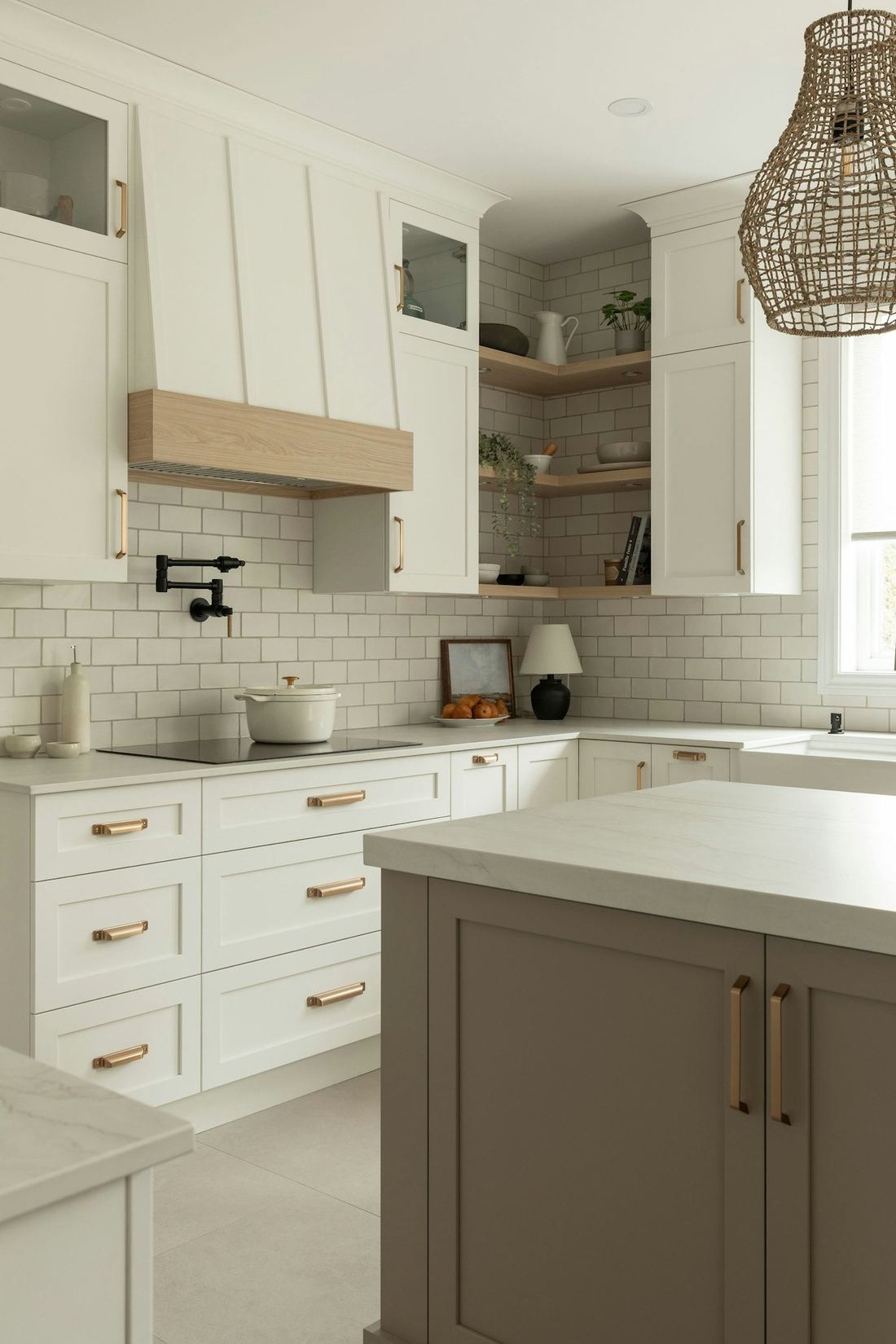 Persian White quartz countertops installed in a home