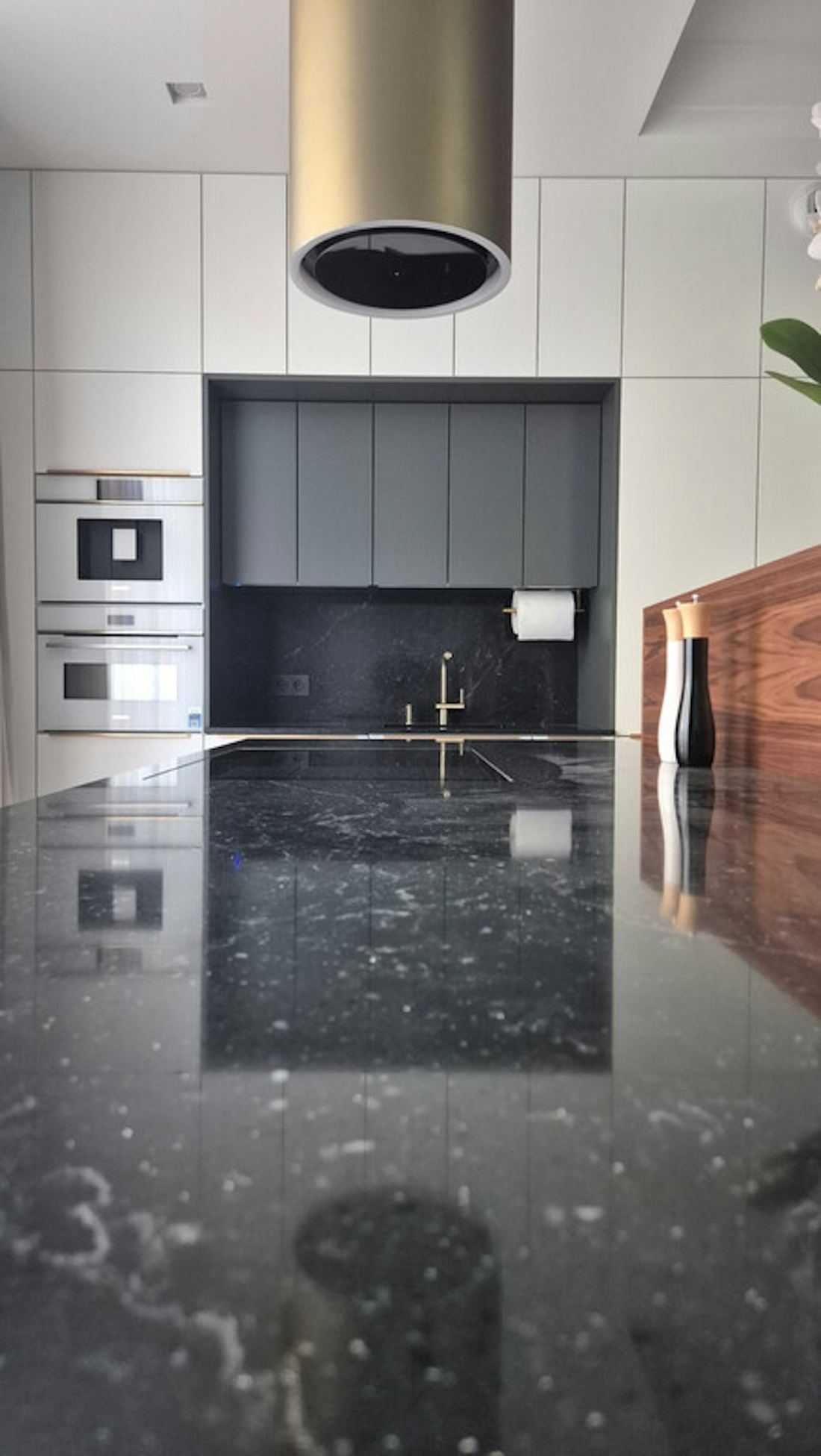 Romantic Ash quartz countertops installed in a home