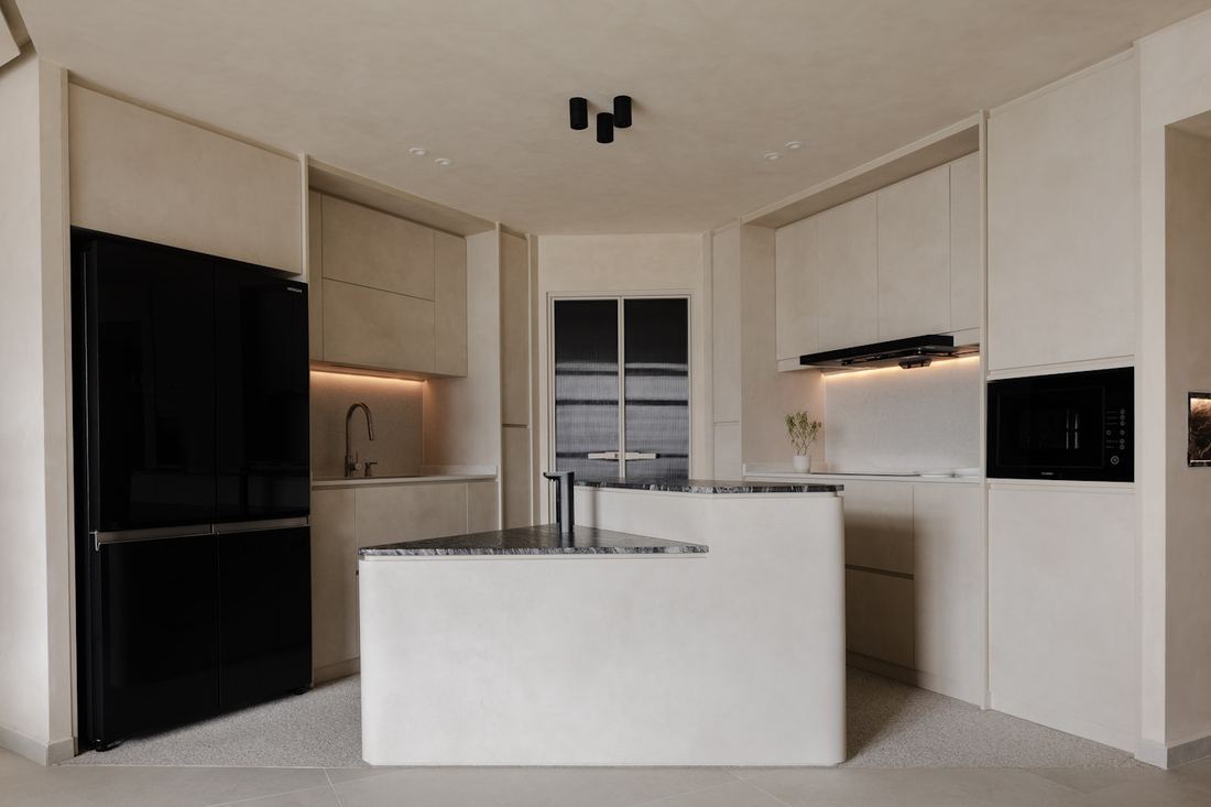 Snowy Ibiza quartz countertops installed in a home