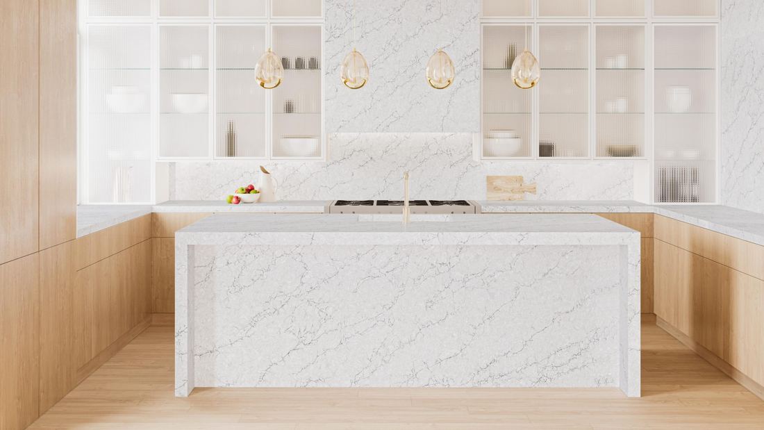 Gunflint Trail quartz countertops installed in a home