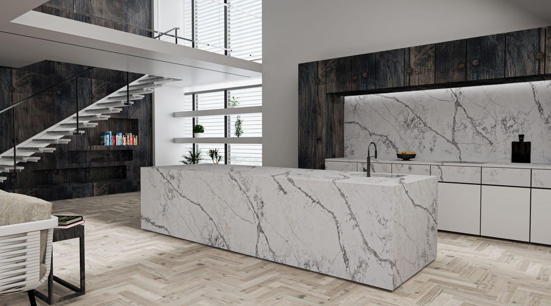 Monument quartz countertops installed in a home