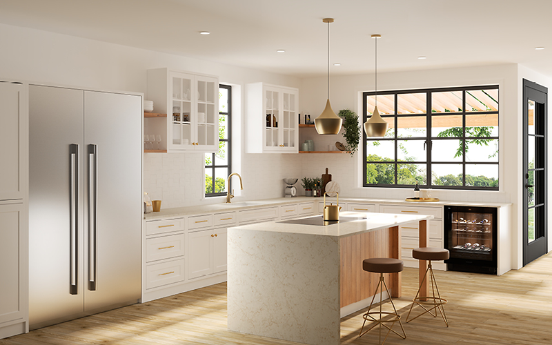 Allegro quartz countertops installed in a home