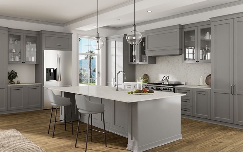 Cantata quartz countertops installed in a home