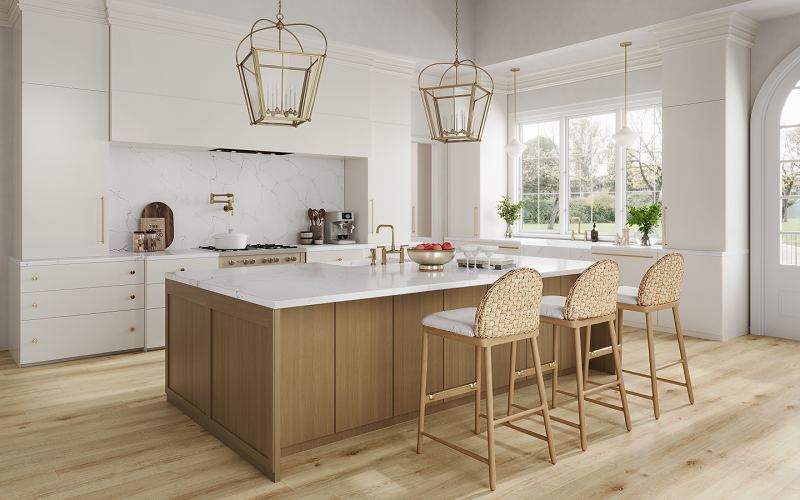 Cassiopeia quartz countertops installed in a home