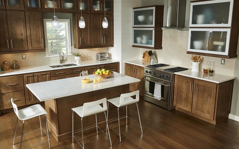 Clarino quartz countertops installed in a home