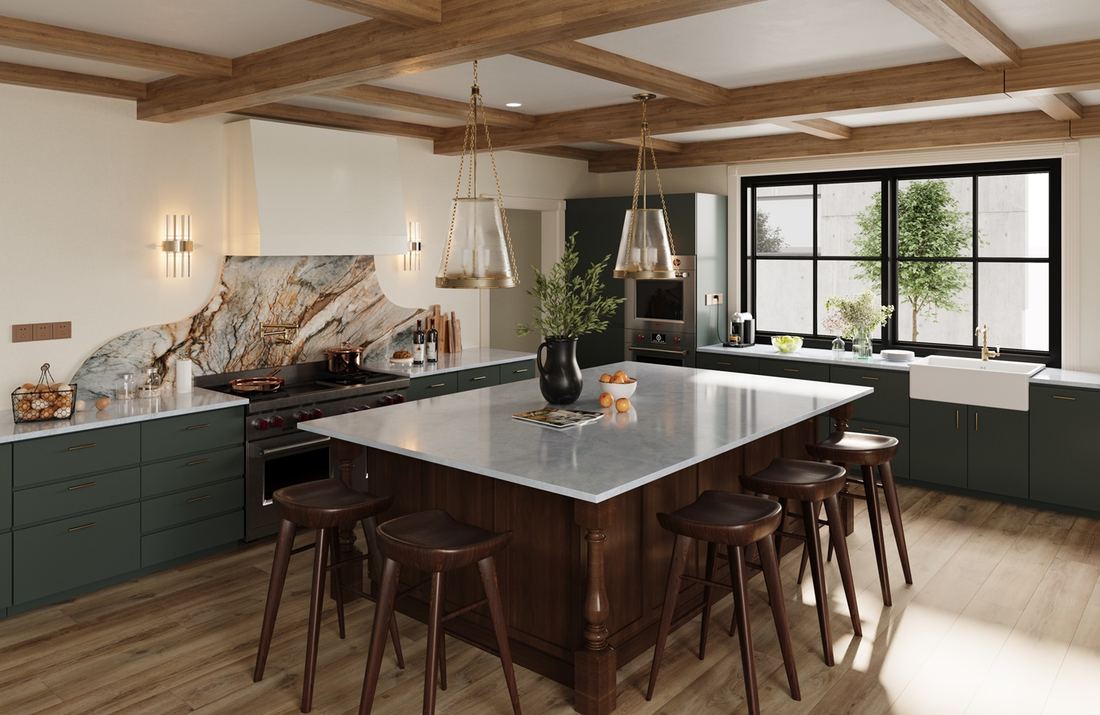 Crystallo Glace quartz countertops installed in a home