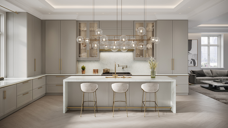 Crystallo Vera quartz countertops installed in a home
