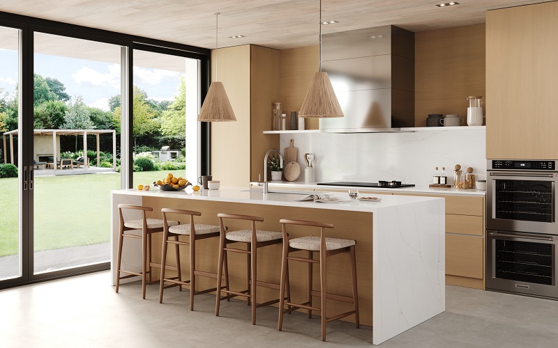 Delicato quartz countertops installed in a home