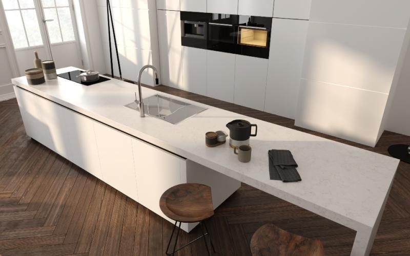 Dolce quartz countertops installed in a home