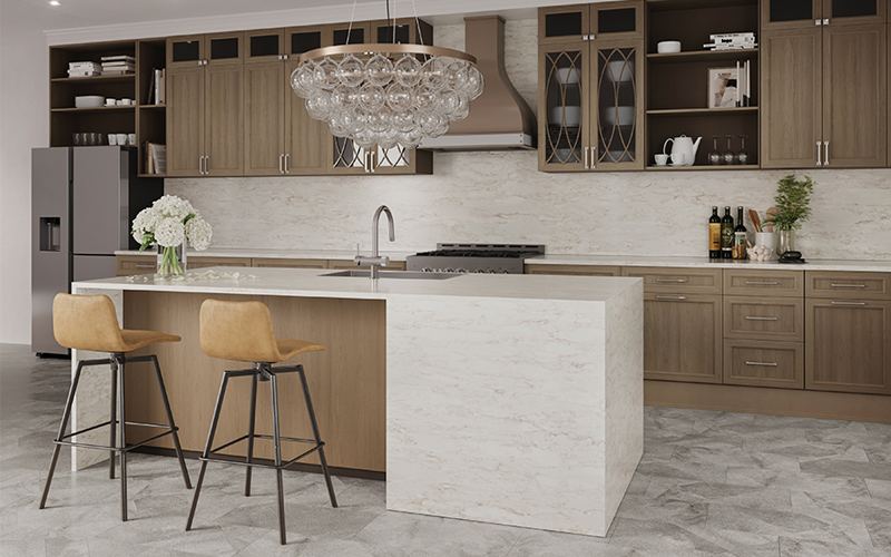Dolomites quartz countertops installed in a home
