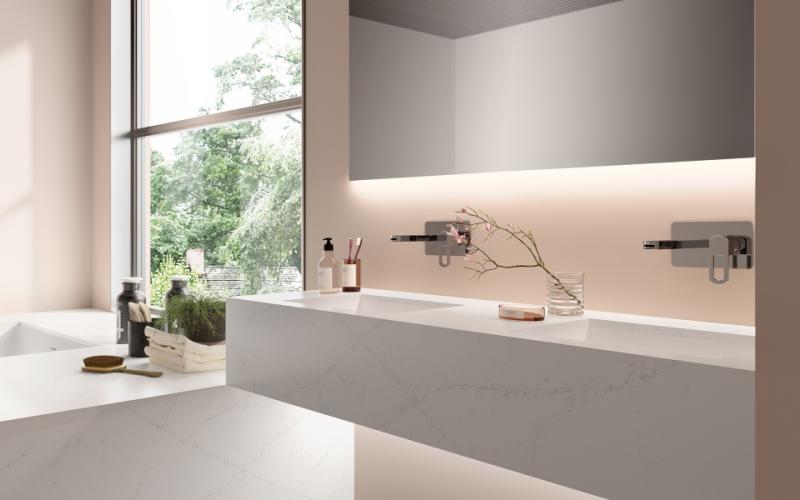 Etude quartz countertops installed in a home