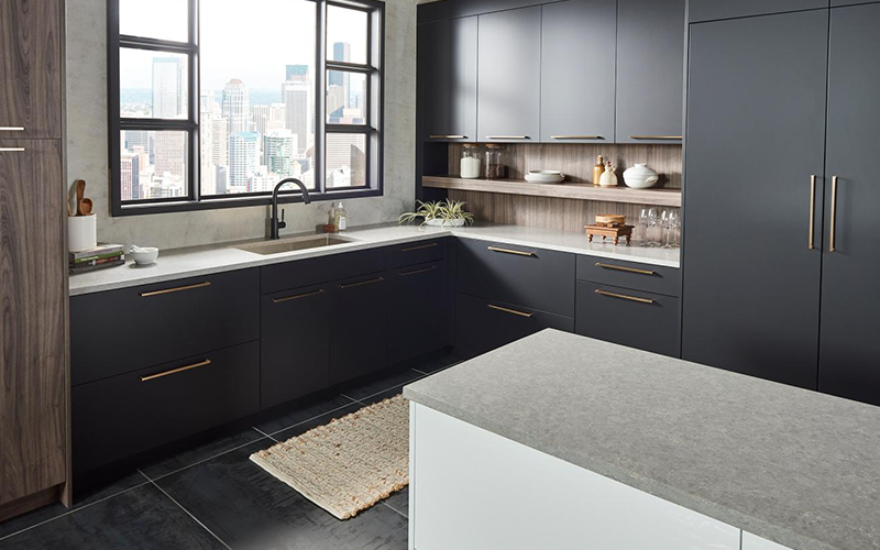 Lento quartz countertops installed in a home