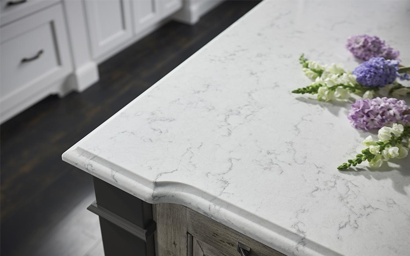 Minuet quartz countertops installed in a home