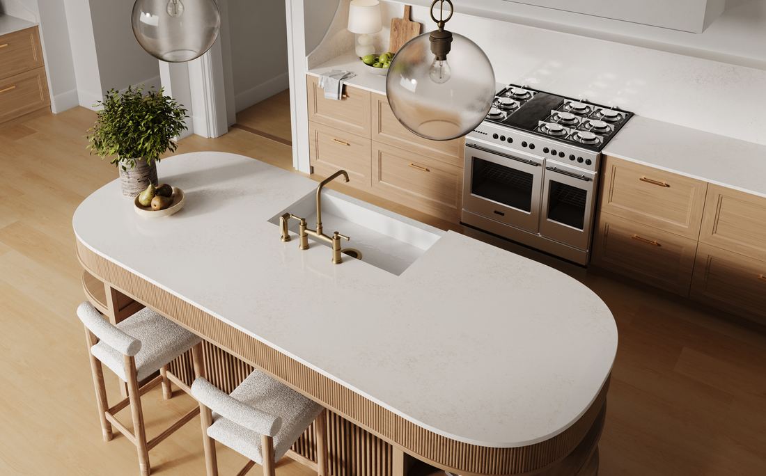 Nebulo quartz countertops installed in a home
