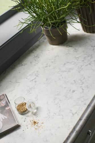 Rococo quartz countertops installed in a home