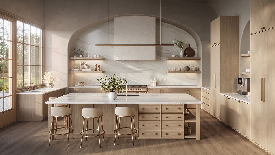 Solea quartz countertops installed in a home