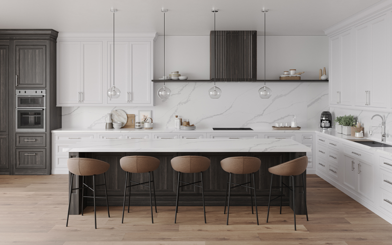 Suprema Nero quartz countertops installed in a home