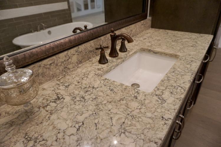 Symphony quartz countertops installed in a home