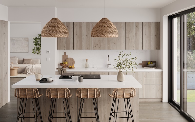 Velo quartz countertops installed in a home