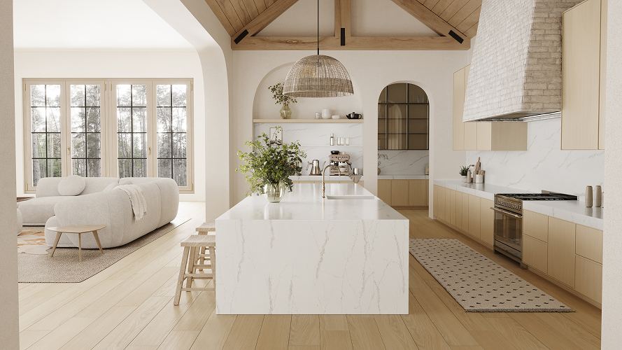 Winter Grove quartz countertops installed in a home