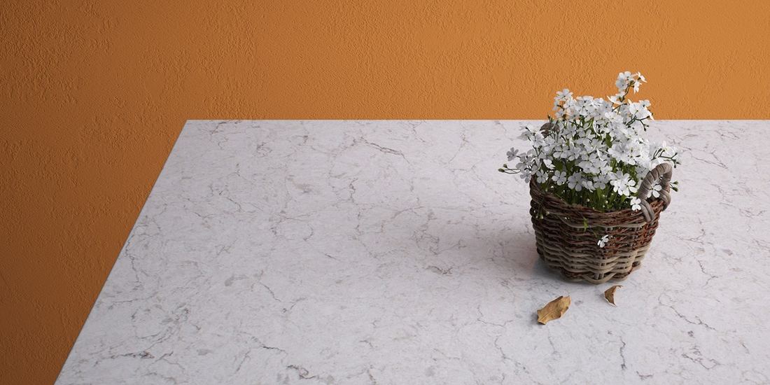 Argento quartz countertops installed in a home