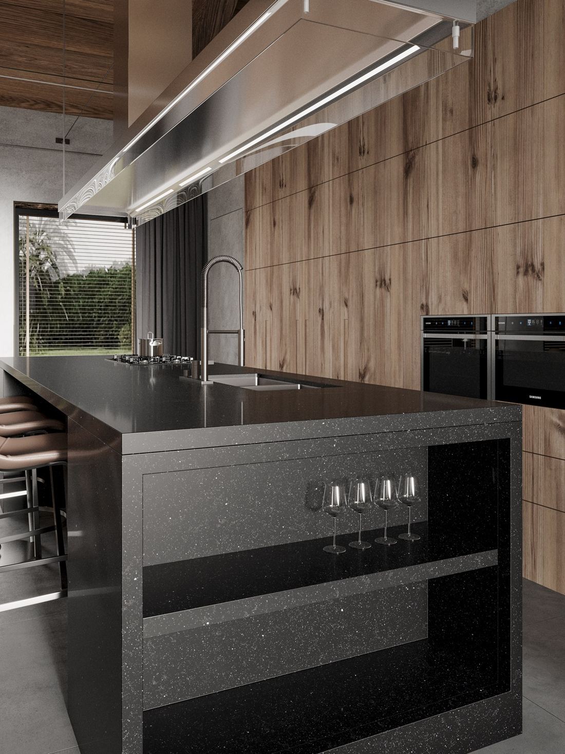 Belgium Blue quartz countertops installed in a home