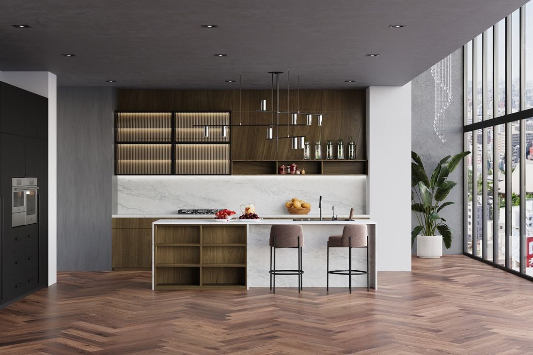 Beryl quartz countertops installed in a home