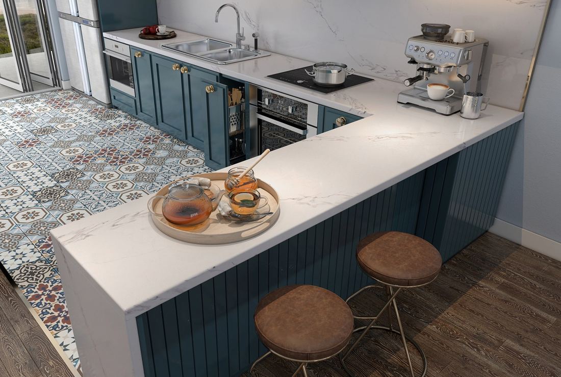 Borghini quartz countertops installed in a home