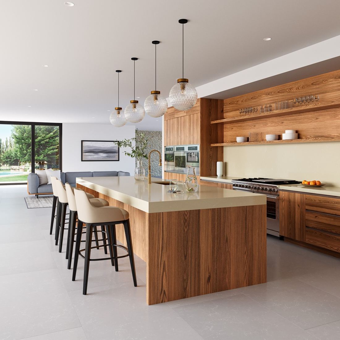 Botticino Classic quartz countertops installed in a home