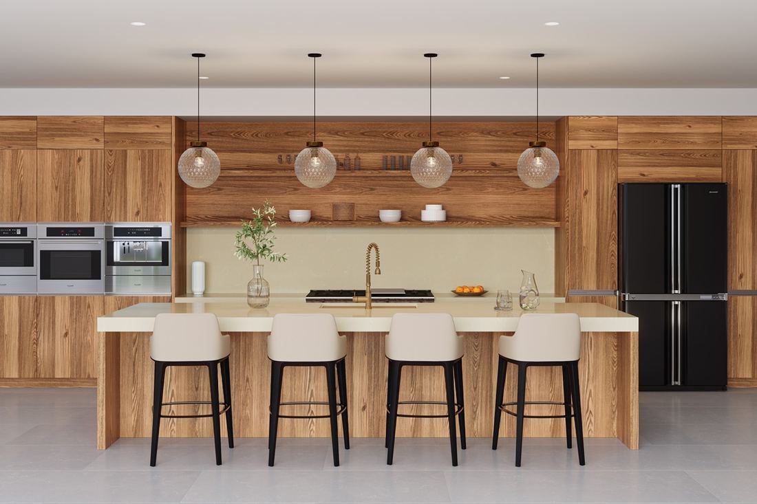 Botticino Classic quartz countertops installed in a home