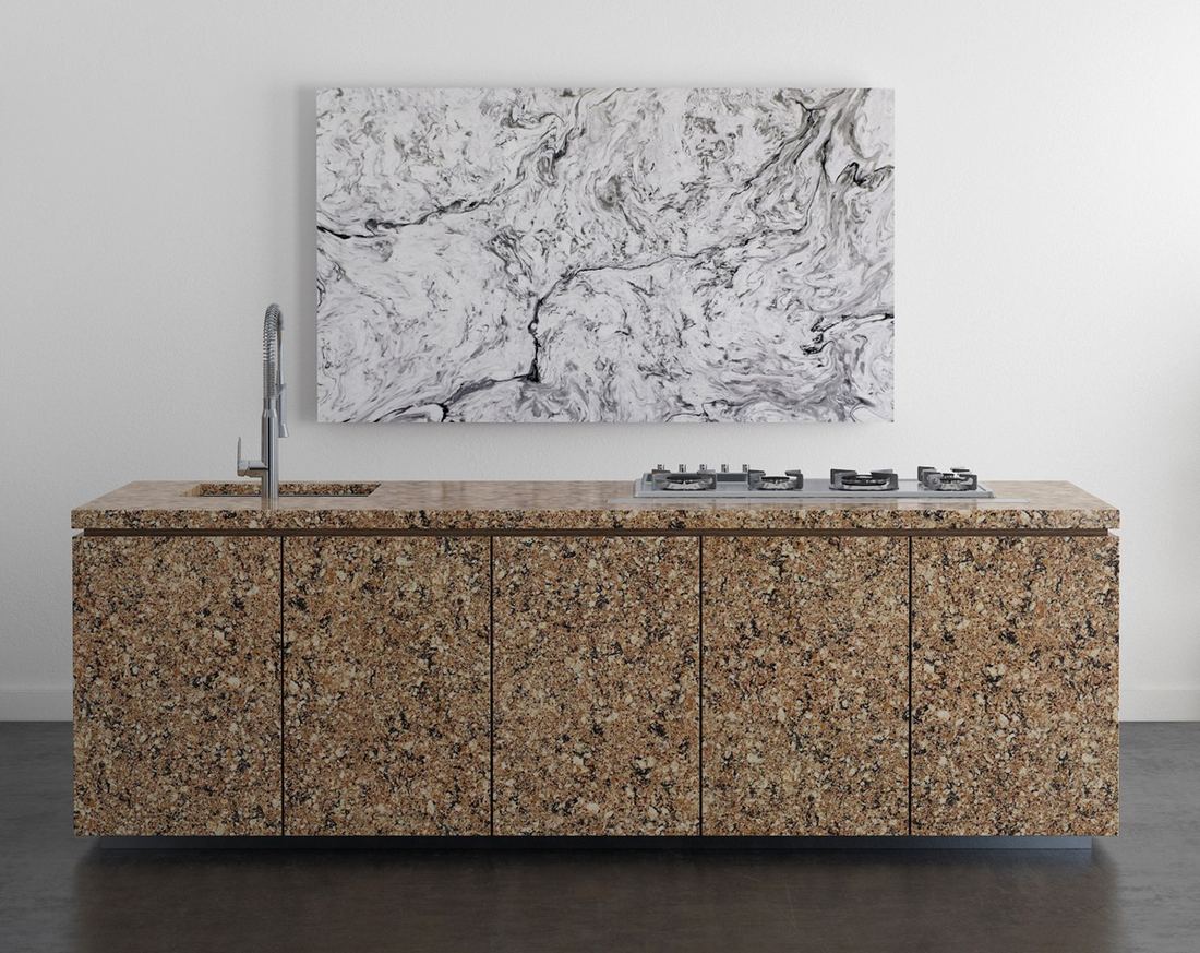 Cayman Brown quartz countertops installed in a home