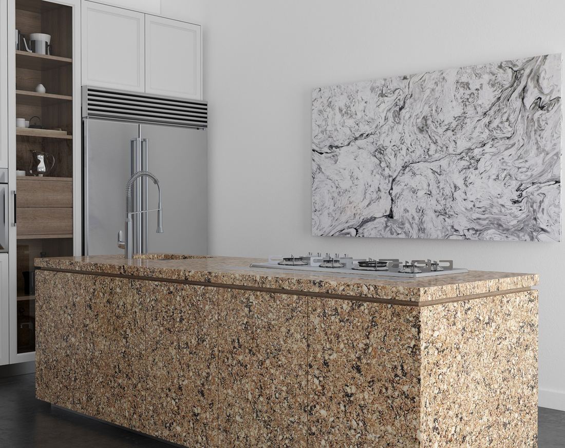 Cayman Brown quartz countertops installed in a home