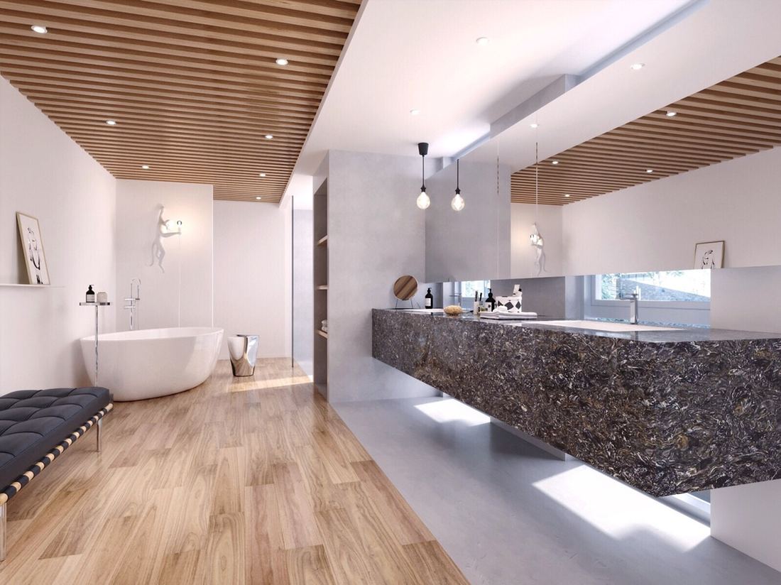 Cosmic Black quartz countertops installed in a home