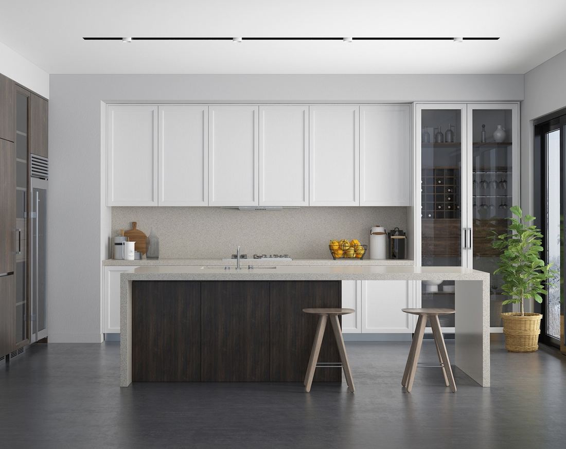 Crystal Zebra quartz countertops installed in a home