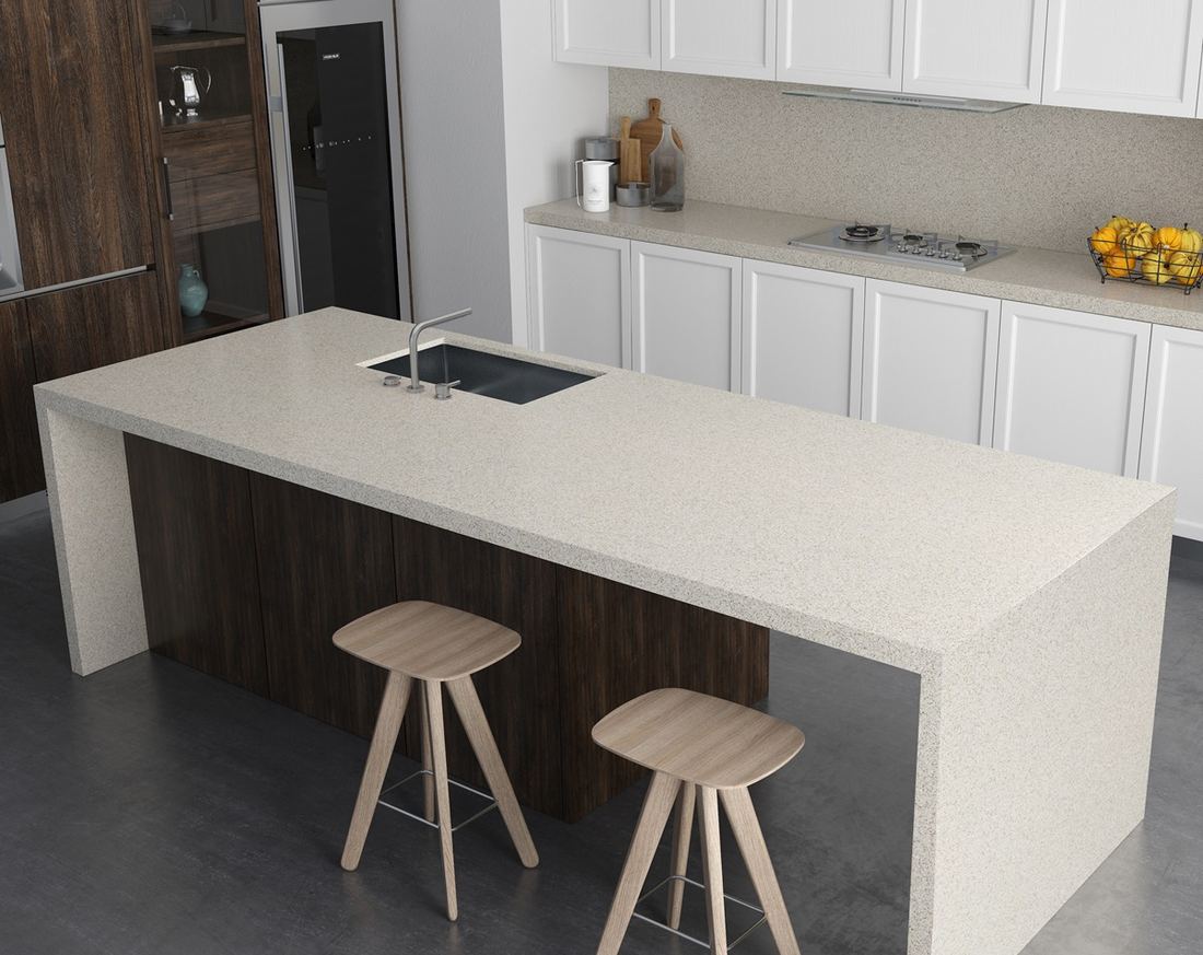 Crystal Zebra quartz countertops installed in a home