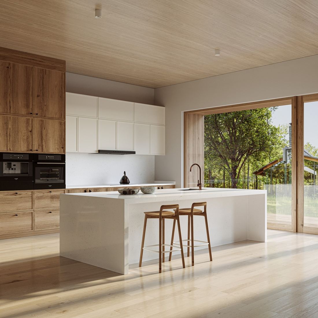 Deoro quartz countertops installed in a home